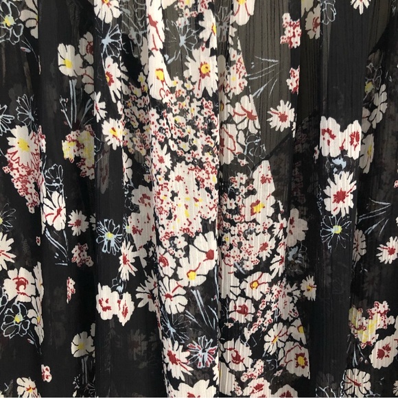 Zara Trafaluc Floral Mesh Flowy Blouse SZ M - Picture 10 of 16